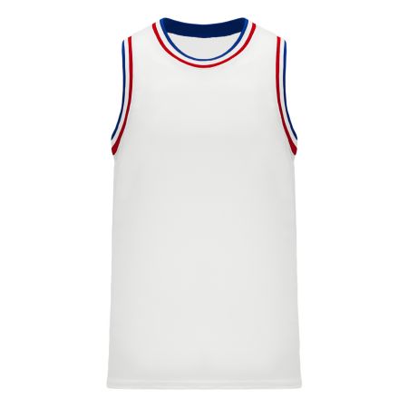 B1710 Pro Basketball Jersey - White/Royal/Red