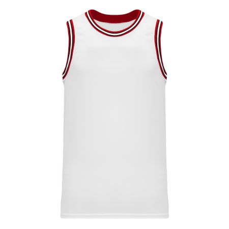 B1710 Pro Basketball Jersey - White/Black/Red