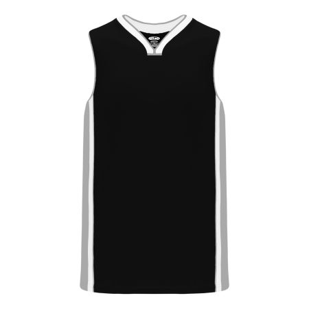 B1715 Pro Basketball Jersey - Black/Grey/White