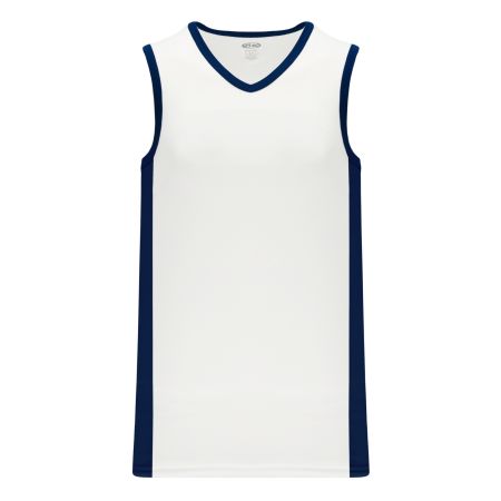 B2115 Pro Basketball Jersey - White/Navy
