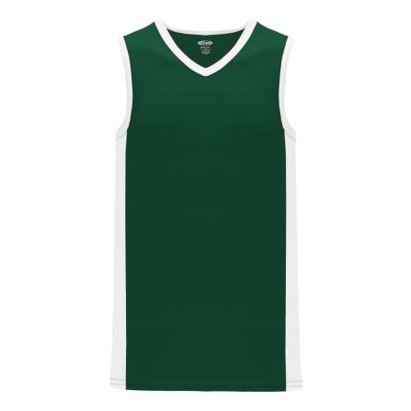 B2115 Pro Basketball Jersey - Dark Green/White