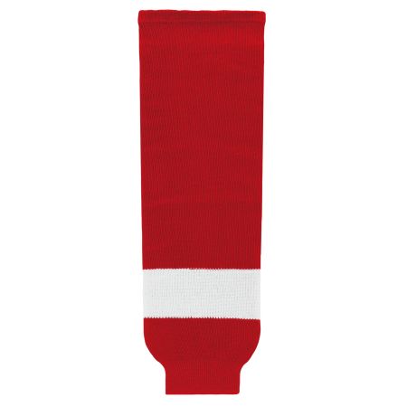 HS630 Knitted Striped Hockey Socks - Detroit Red