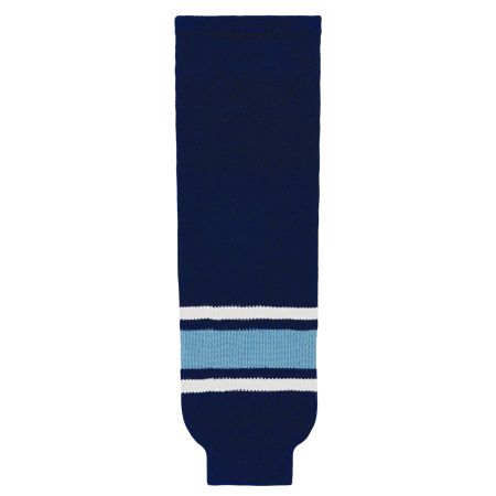 HS630 Knitted Striped Hockey Socks - Maine Navy