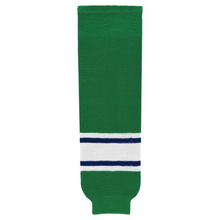 HS630 Knitted Striped Hockey Socks - Kelly/Royal/White