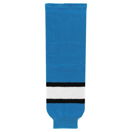 HS630 Knitted Striped Hockey Socks - Pro Blue/Black/White