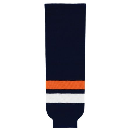 HS630 Knitted Striped Hockey Socks - New York Islanders Navy