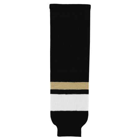 HS630 Knitted Striped Hockey Socks - New Pittsburgh 3rd Black
