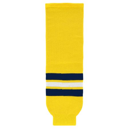 HS630 Knitted Striped Hockey Socks - 2011 Michigan Maize