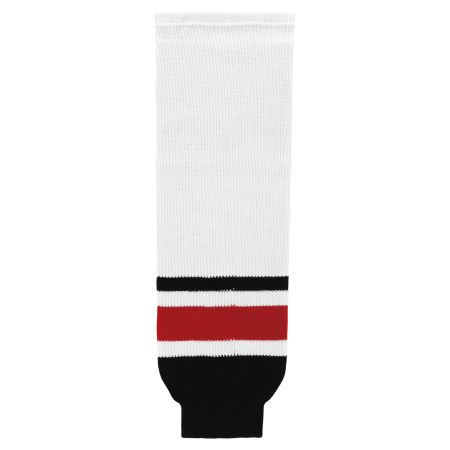 HS630 Knitted Striped Hockey Socks - Columbus White