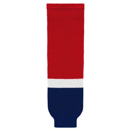 HS630 Knitted Striped Hockey Socks - 2013 Washington Red