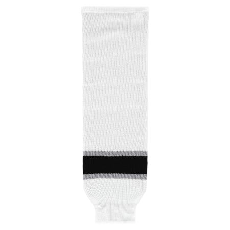 HS630 Knitted Striped Hockey Socks - Old La White