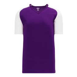 A1375 Apparel Short Sleeve Shirt - Purple/White