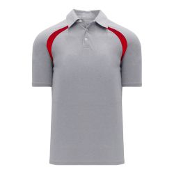 A1820 Apparel Polo Shirt - Heather Grey/Red