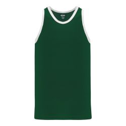 B1325 League Basketball Jersey - Dark Green/White