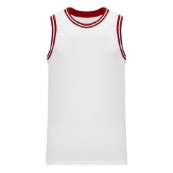 B1710 Pro Basketball Jersey - White/Black/Red