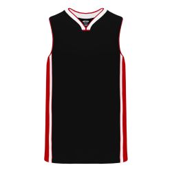 B1715 Pro Basketball Jersey - Black/Red/White