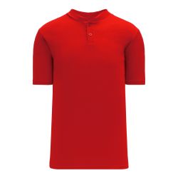 BA1347 Two Button Baseball Jersey - Red