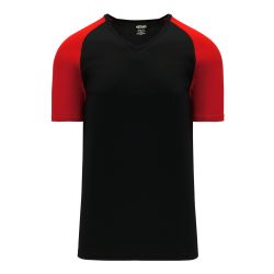 BA1375 Pullover Baseball Jersey - Black/Red
