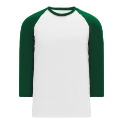 BA1846 Pullover Baseball Jersey - White/Dark Green