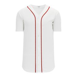 BA5500 Full Button Baseball Jersey - Boston White/Red