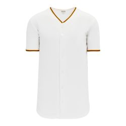 BA5500 Full Button Baseball Jersey - Pittsburgh White/Gold/Black