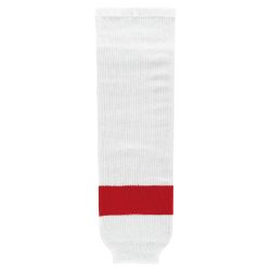 HS630 Knitted Striped Hockey Socks - Detroit White