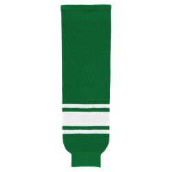 HS630 Knitted Striped Hockey Socks - Kelly/White