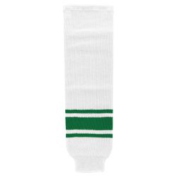 HS630 Knitted Striped Hockey Socks - White/Kelly