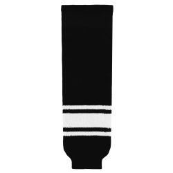 HS630 Knitted Striped Hockey Socks - Black/White
