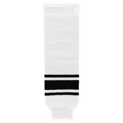 HS630 Knitted Striped Hockey Socks - White/Black