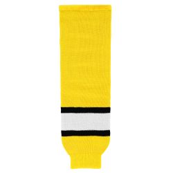 HS630 Knitted Striped Hockey Socks - Maize/Black/White