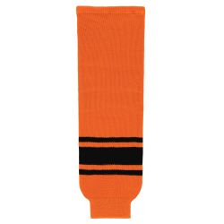 HS630 Knitted Striped Hockey Socks - Orange/Black