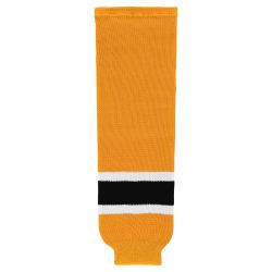 HS630 Knitted Striped Hockey Socks - Boston Gold