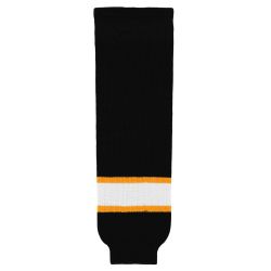 HS630 Knitted Striped Hockey Socks - Boston Black