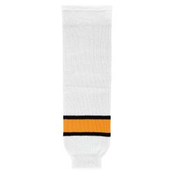 HS630 Knitted Striped Hockey Socks - Boston White