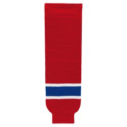 HS630 Knitted Striped Hockey Socks - Montreal Red