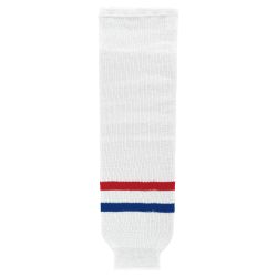 HS630 Knitted Striped Hockey Socks - Montreal White