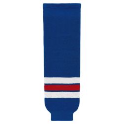 HS630 Knitted Striped Hockey Socks - New York Rangers Royal