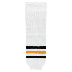HS630 Knitted Striped Hockey Socks - Pittsburgh White