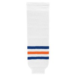 HS630 Knitted Striped Hockey Socks - Edmonton White