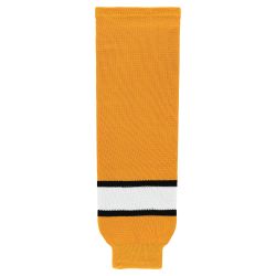 HS630 Knitted Striped Hockey Socks - Gold/White/Black