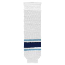 HS630 Knitted Striped Hockey Socks - Maine White