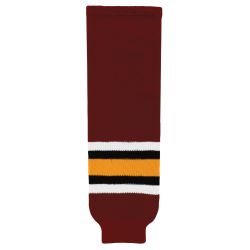 HS630 Knitted Striped Hockey Socks - New Wolves Cardinal