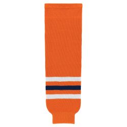 HS630 Knitted Striped Hockey Socks - 2017 Edmonton Orange
