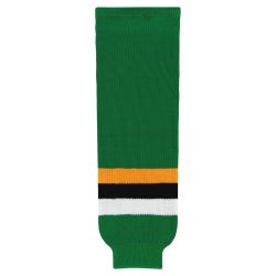 HS630 Knitted Striped Hockey Socks - Minnesota Kelly With Black Stripe