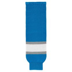 HS630 Knitted Striped Hockey Socks - Pro Blue/Grey/White