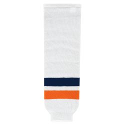 HS630 Knitted Striped Hockey Socks - New York Islanders White
