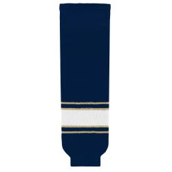 HS630 Knitted Striped Hockey Socks - Notre Dame Navy
