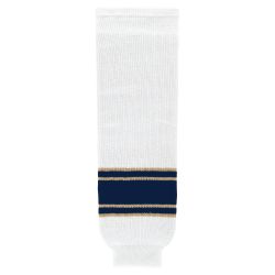 HS630 Knitted Striped Hockey Socks - Notre Dame White