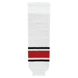 HS630 Knitted Striped Hockey Socks - 2013 Carolina White